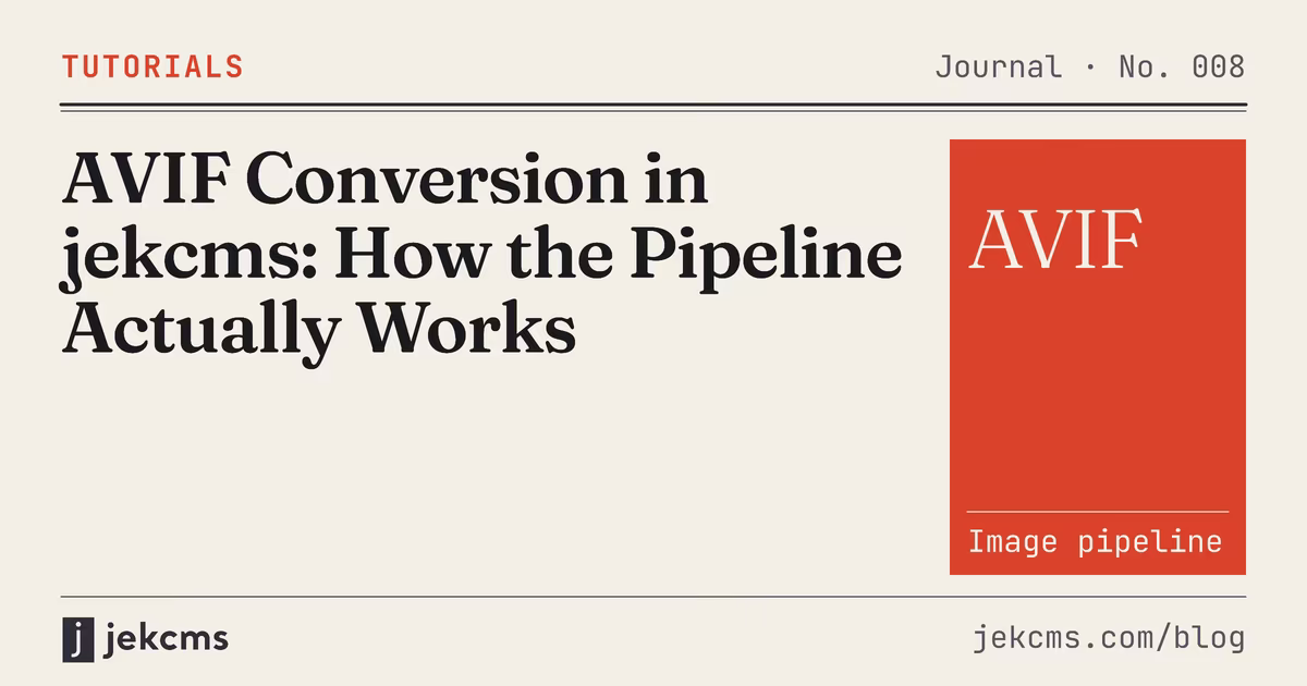AVIF Conversion in jekcms: How the Pipeline Actually Works, jekcms blog cover