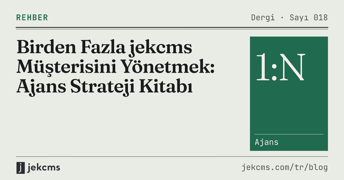 Birden Fazla jekcms Müşterisini Yönetmek: Ajans Strateji Kitabı, jekcms blog kapağı