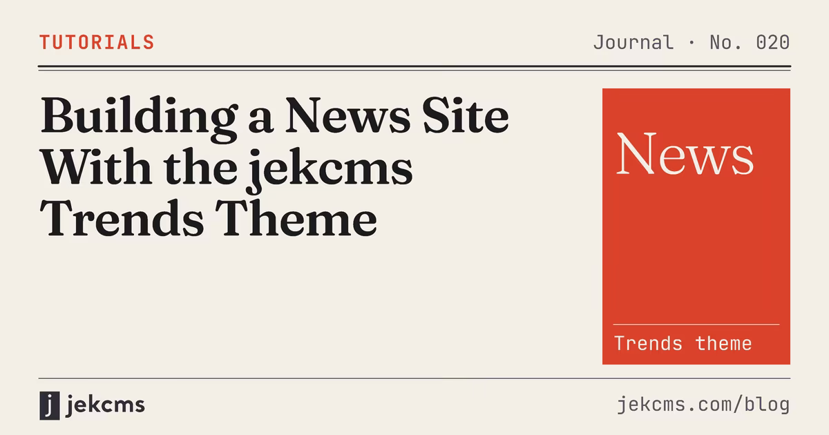Building a News Site With the jekcms Trends Theme, jekcms blog cover