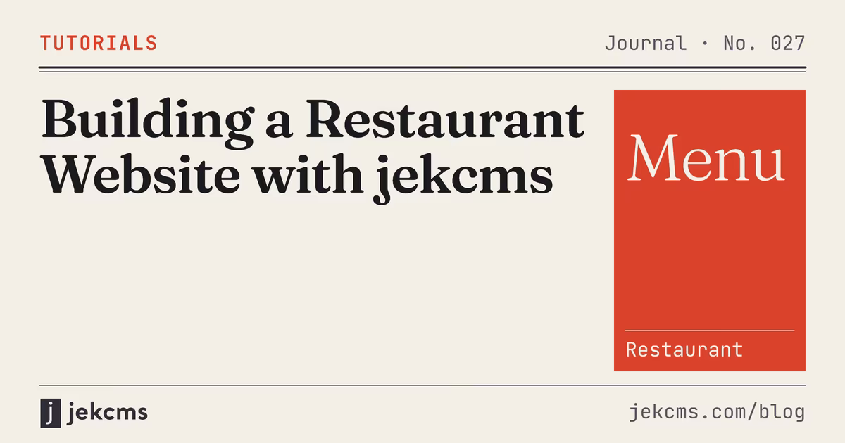 Building a Restaurant Website with jekcms, jekcms blog cover