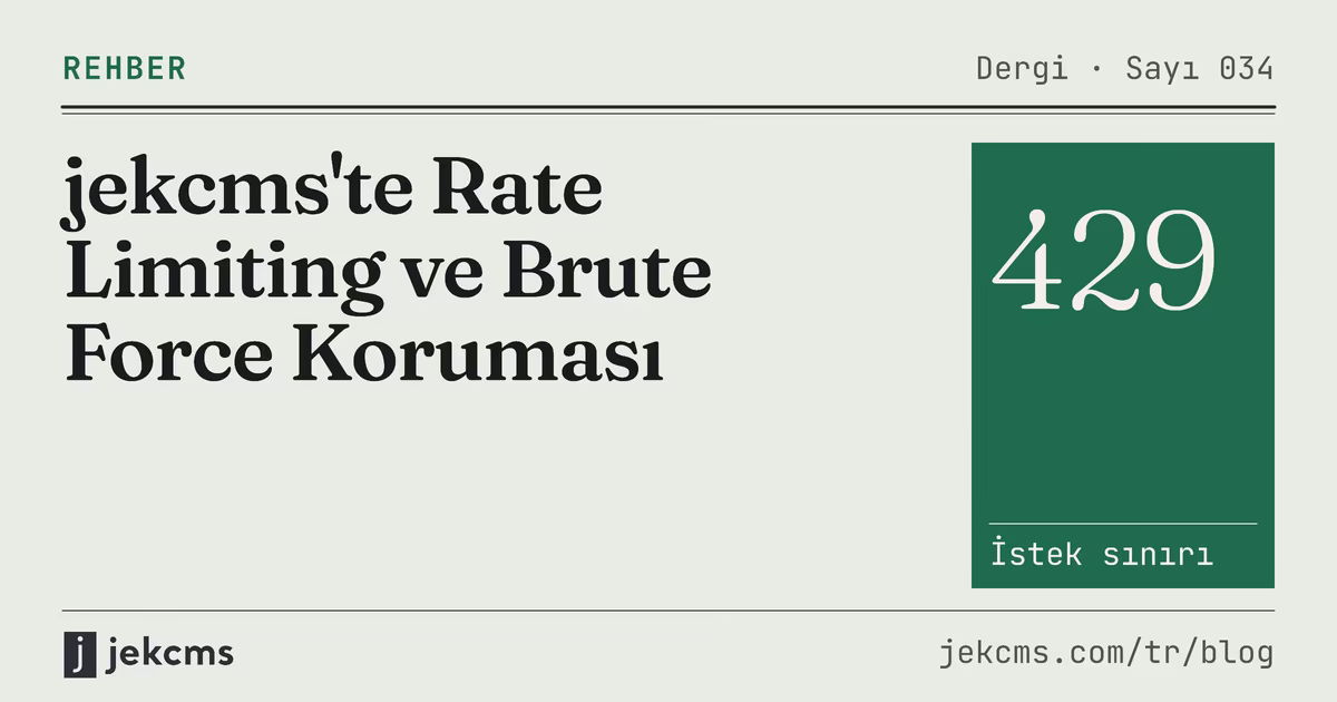 jekcms'te Rate Limiting ve Brute Force Koruması, jekcms blog kapağı