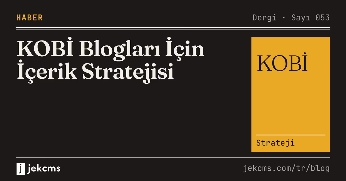 KOBİ Blogları İçin İçerik Stratejisi, jekcms blog kapağı