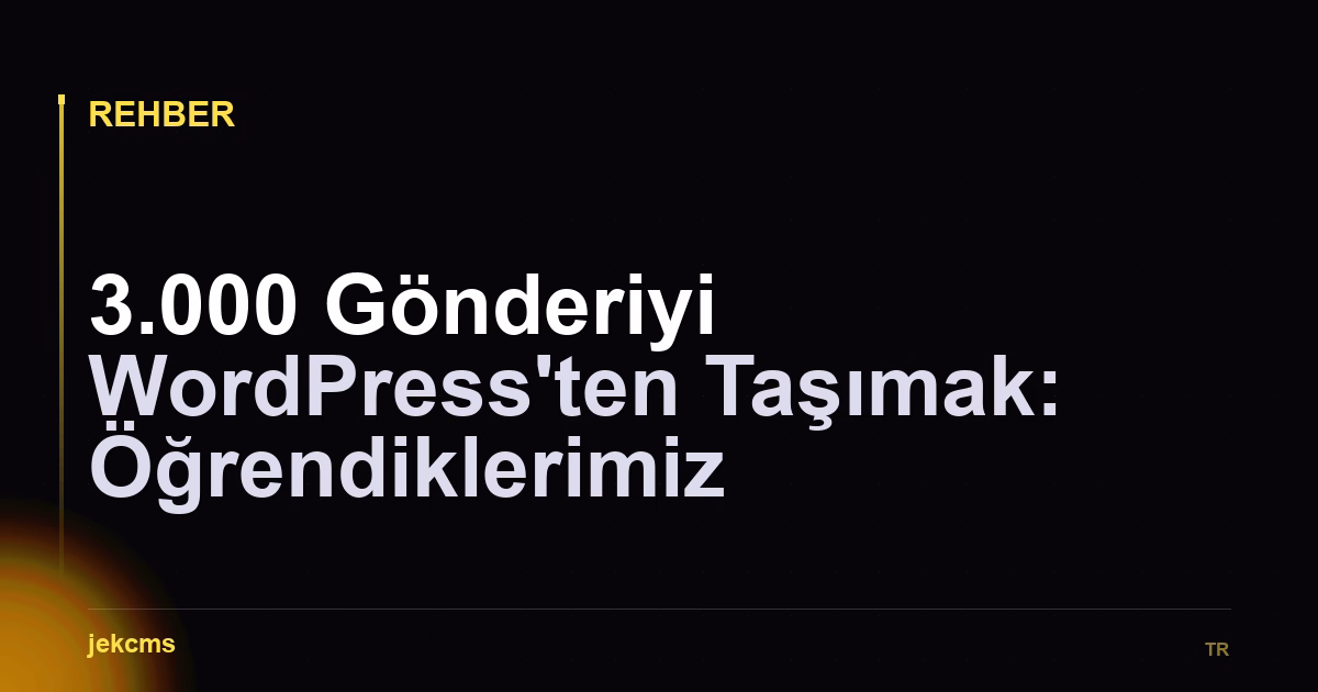 3.000 Gönderiyi WordPress'ten Taşımak: Öğrendiklerimiz