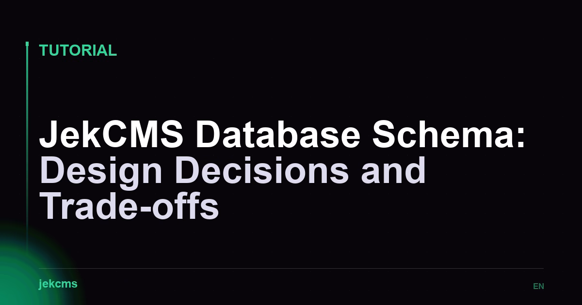 JekCMS Database Schema: Design Decisions and Trade-offs