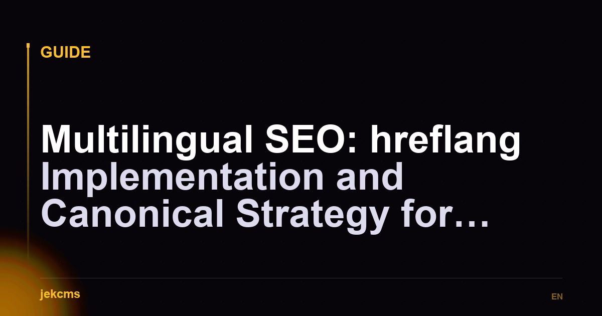 Multilingual SEO: hreflang Implementation and Canonical Strategy for Bilingual Sites