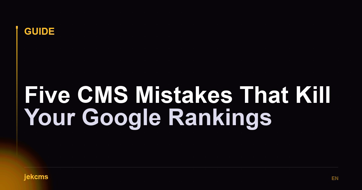 Five CMS Mistakes That Kill Your Google Rankings