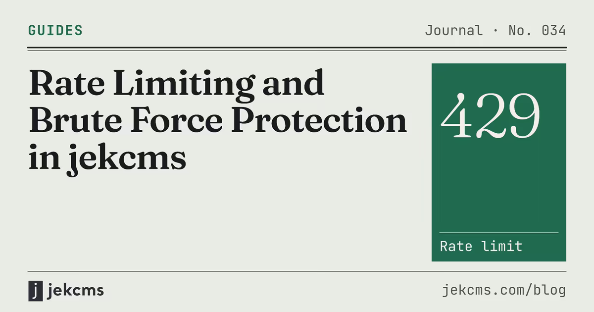 Rate Limiting and Brute Force Protection in jekcms, jekcms blog cover