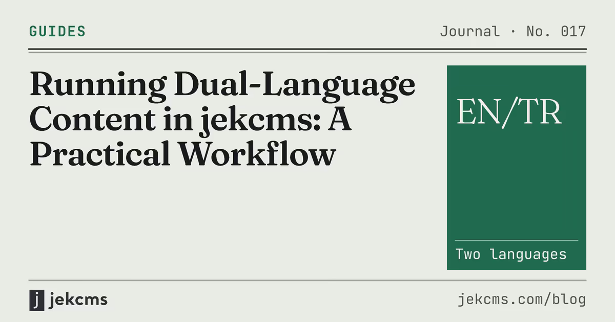 Running Dual-Language Content in jekcms: A Practical Workflow, jekcms blog cover