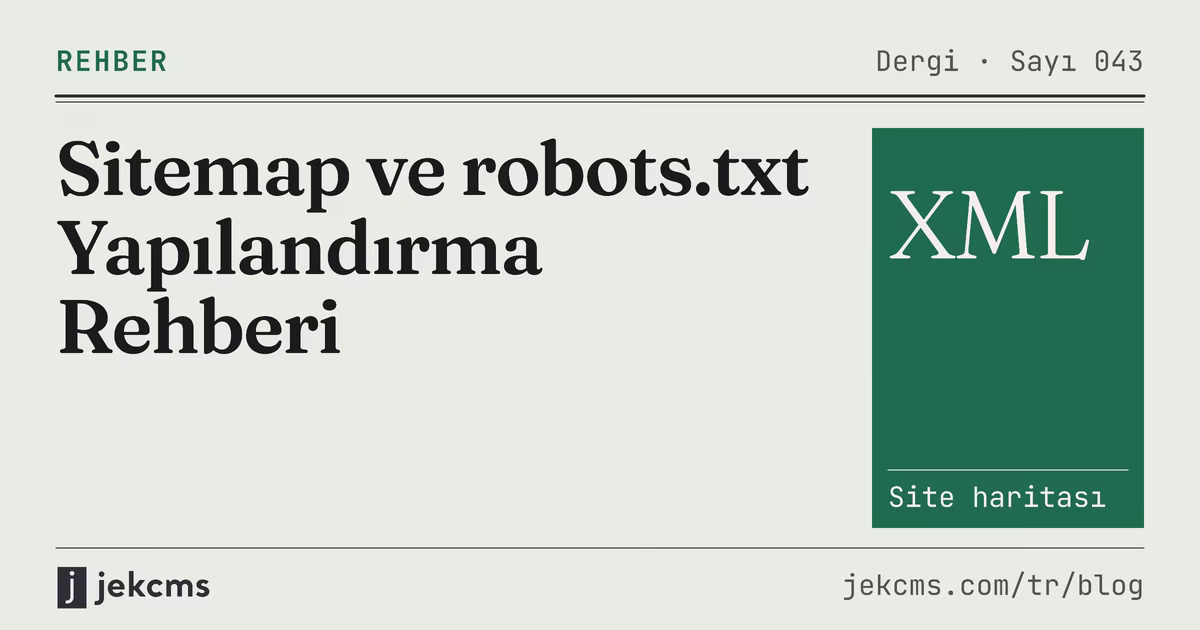 Sitemap ve robots.txt Yapılandırma Rehberi, jekcms blog kapağı