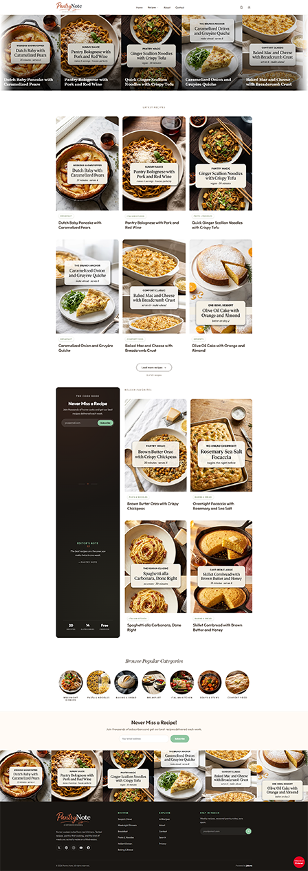 Recipes theme preview